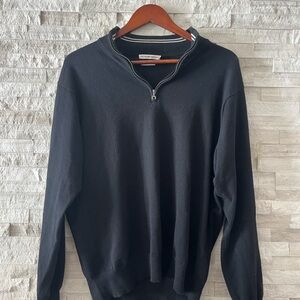Peter Millar Men's Black Half-Zip Sweater